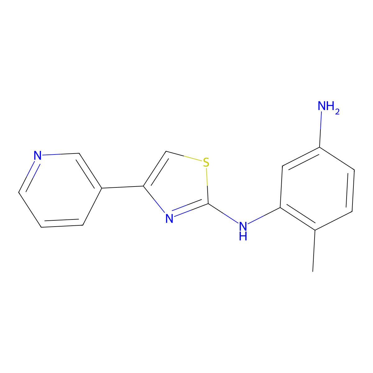 6-methyl-N1-(4-(pyridin-3-yl)thiazol-2-yl)benzene-1,3-diamine molecular structure, CAS 660837-08-1