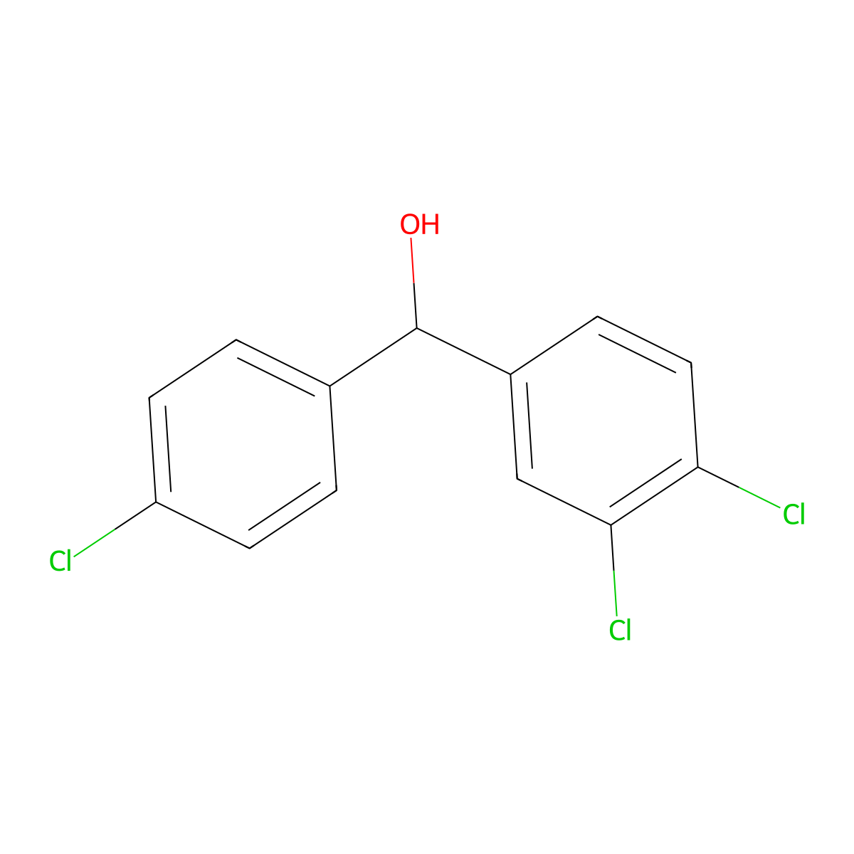3,4,4'-Trichlorobenzhydrol molecular structure, CAS 660840-68-6