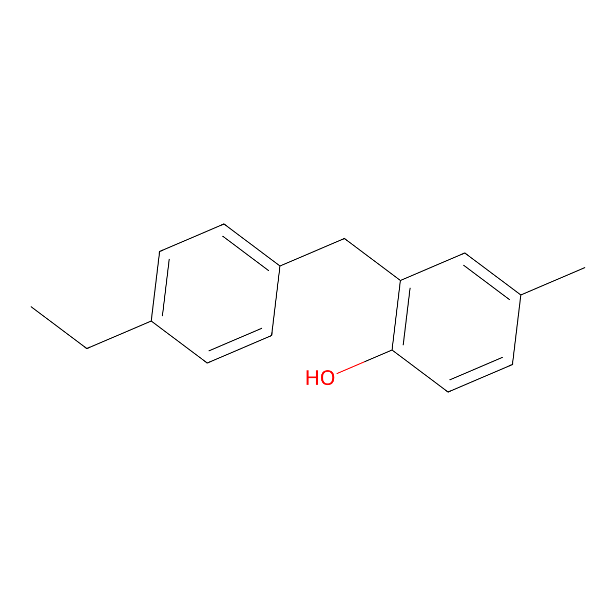 2-(4-Ethylbenzyl)-4-methylphenol molecular structure, CAS 660842-03-5