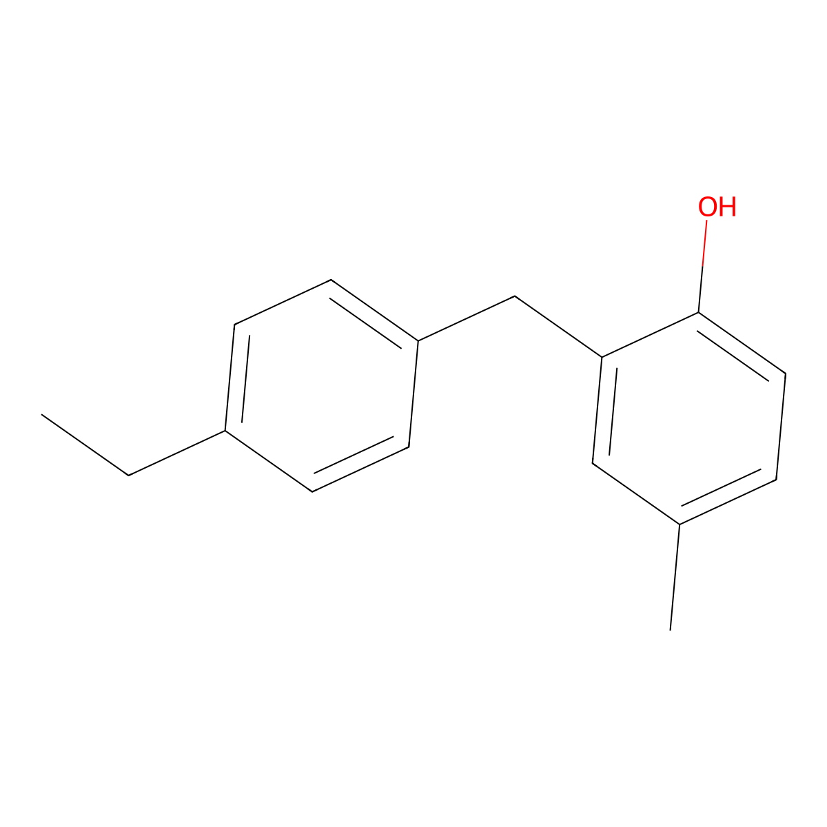2-(4-Ethylbenzyl)-4-methylphenol molecular structure, CAS 660842-03-5