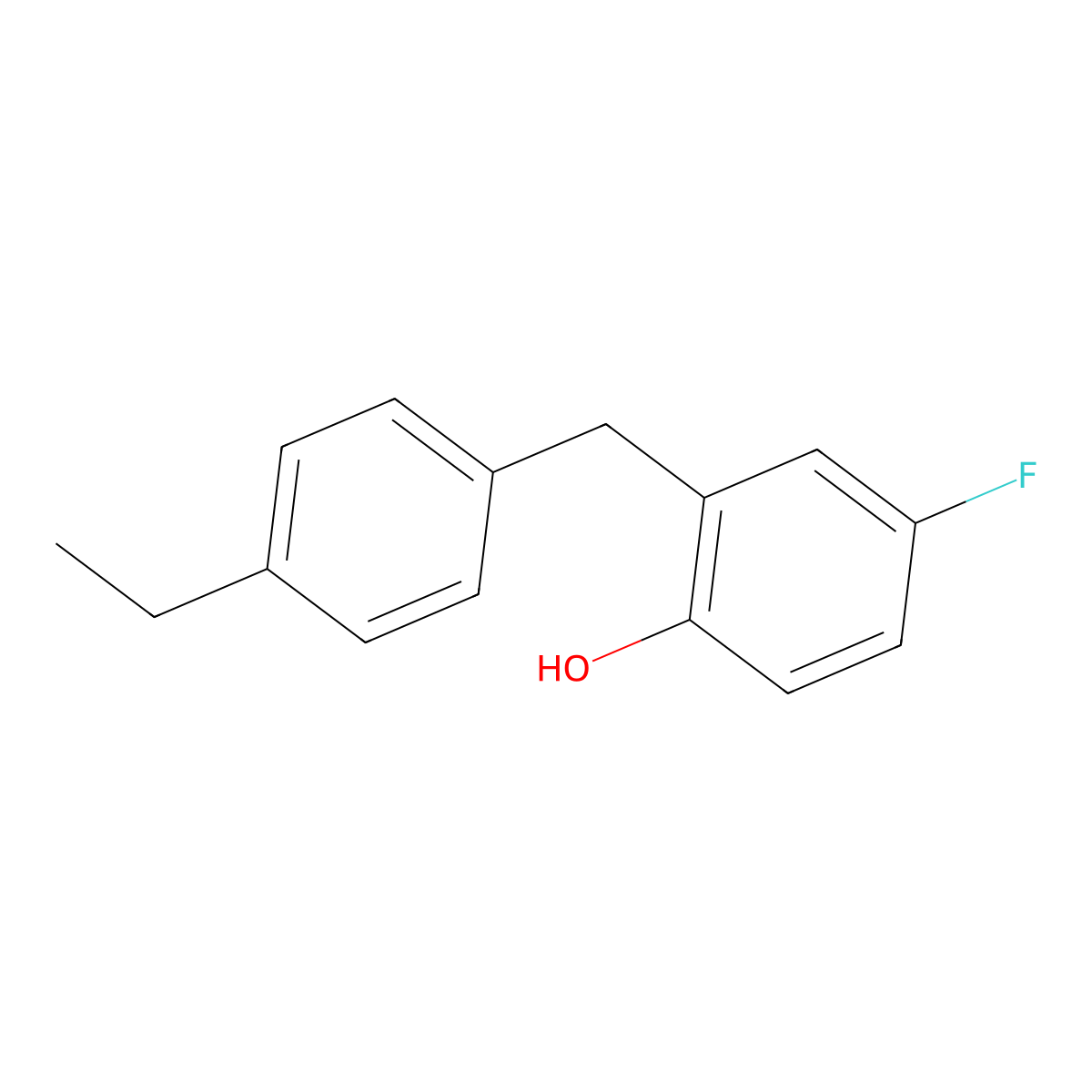 2-(4-Ethylbenzyl)-4-fluorophenol molecular structure, CAS 660842-04-6