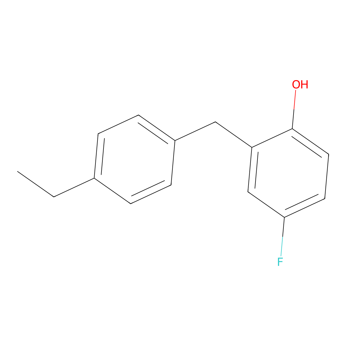 2-(4-Ethylbenzyl)-4-fluorophenol molecular structure, CAS 660842-04-6