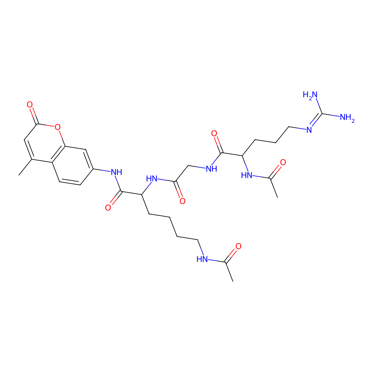 Ac-Arg-Gly-Lys(Ac)-AMC molecular structure, CAS 660846-97-9