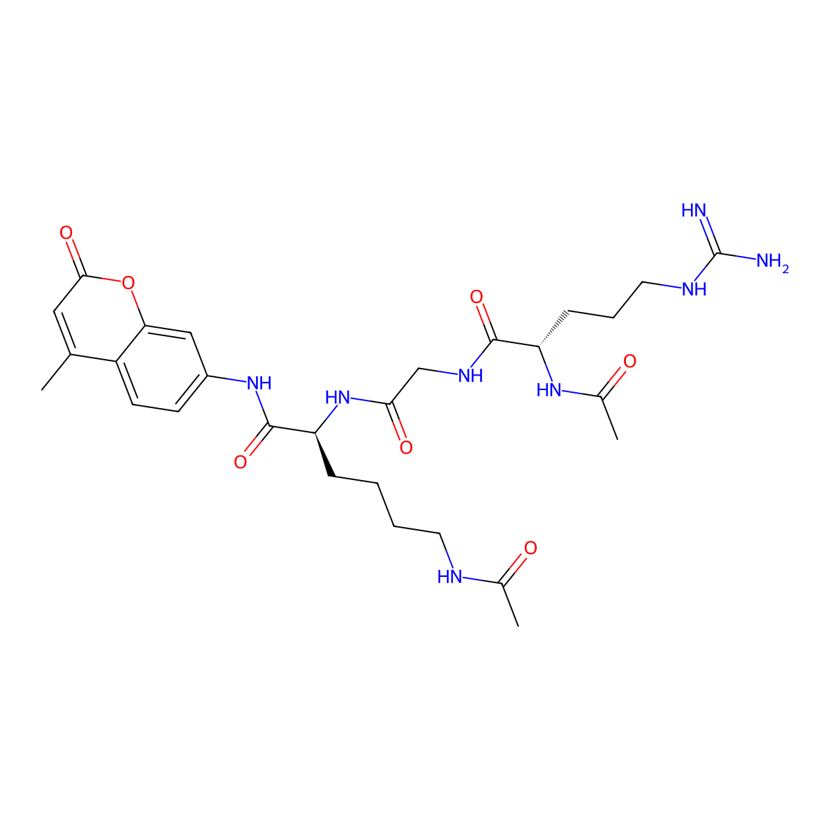 Ac-Arg-Gly-Lys(Ac)-AMC molecular structure, CAS 660846-97-9
