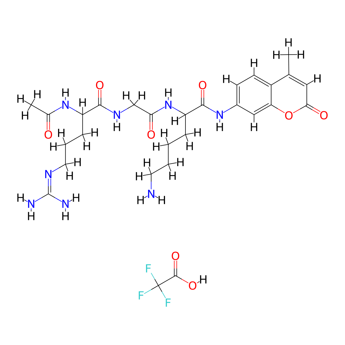Ac-DL-Arg-Gly-DL-Lys-AMC.TFA molecular structure, CAS 660846-99-1