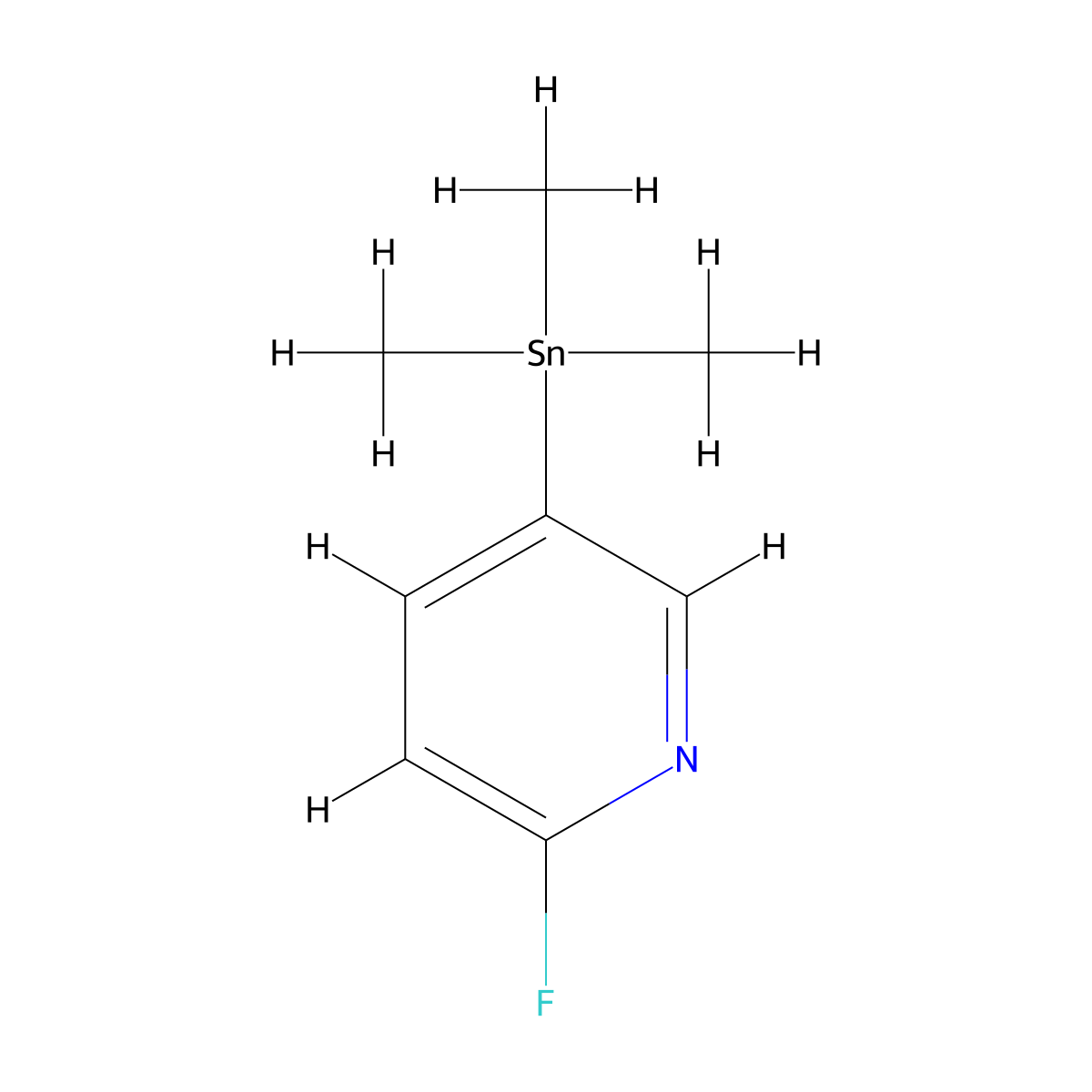 2-Fluoro-5-(trimethylstannyl)pyridine molecular structure, CAS 660847-68-7