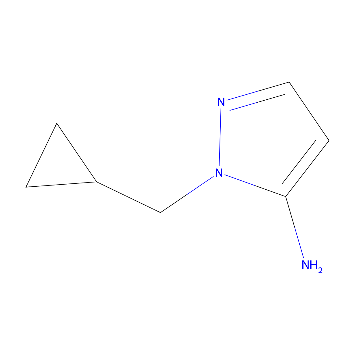 1-(Cyclopropylmethyl)-1H-pyrazol-5-amine molecular structure, CAS 660853-62-3