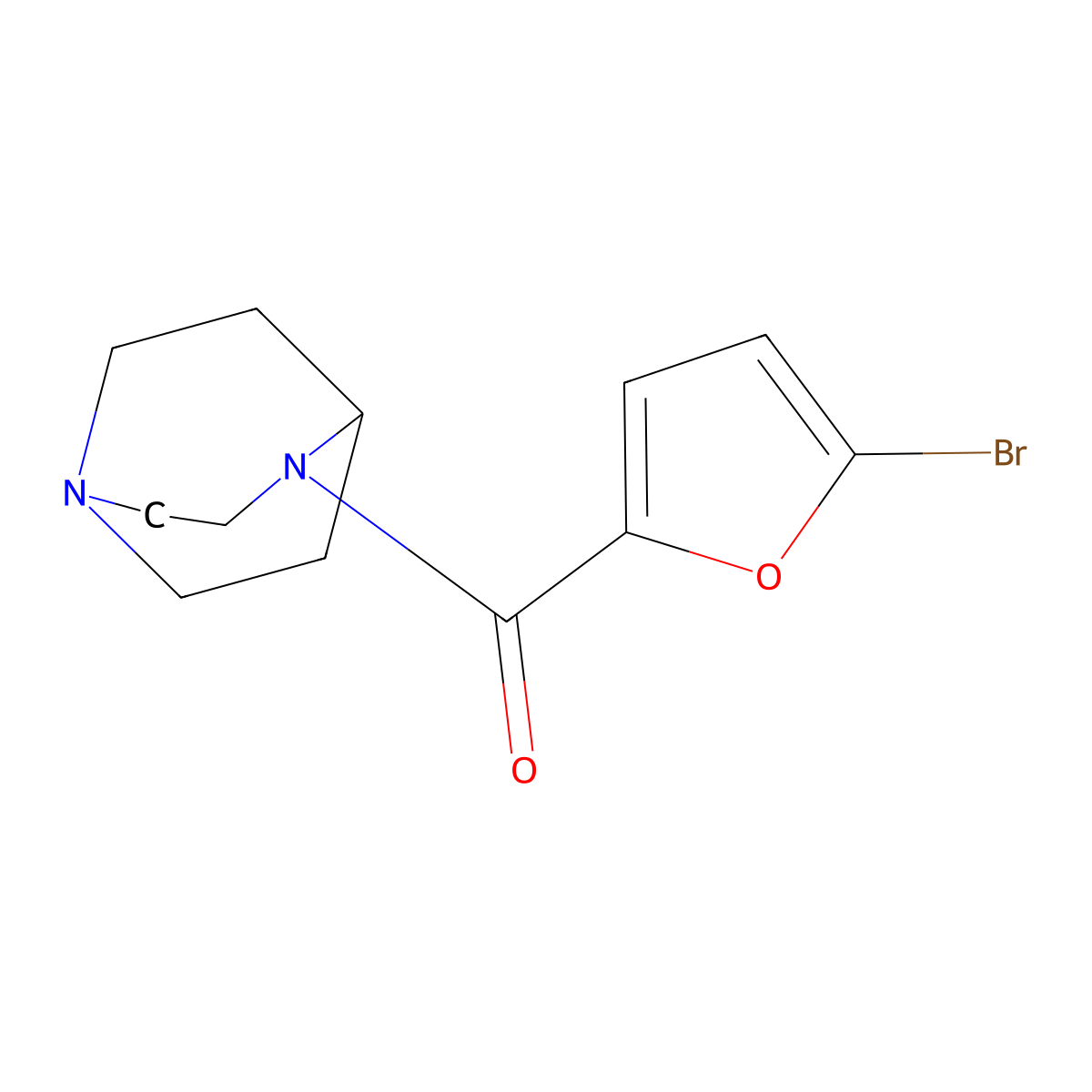 (5-Bromo-furan-2-yl)-(1,4-diaza-bicyclo[3.2.2]non-4-yl)-methanone molecular structure, CAS 660860-34-4