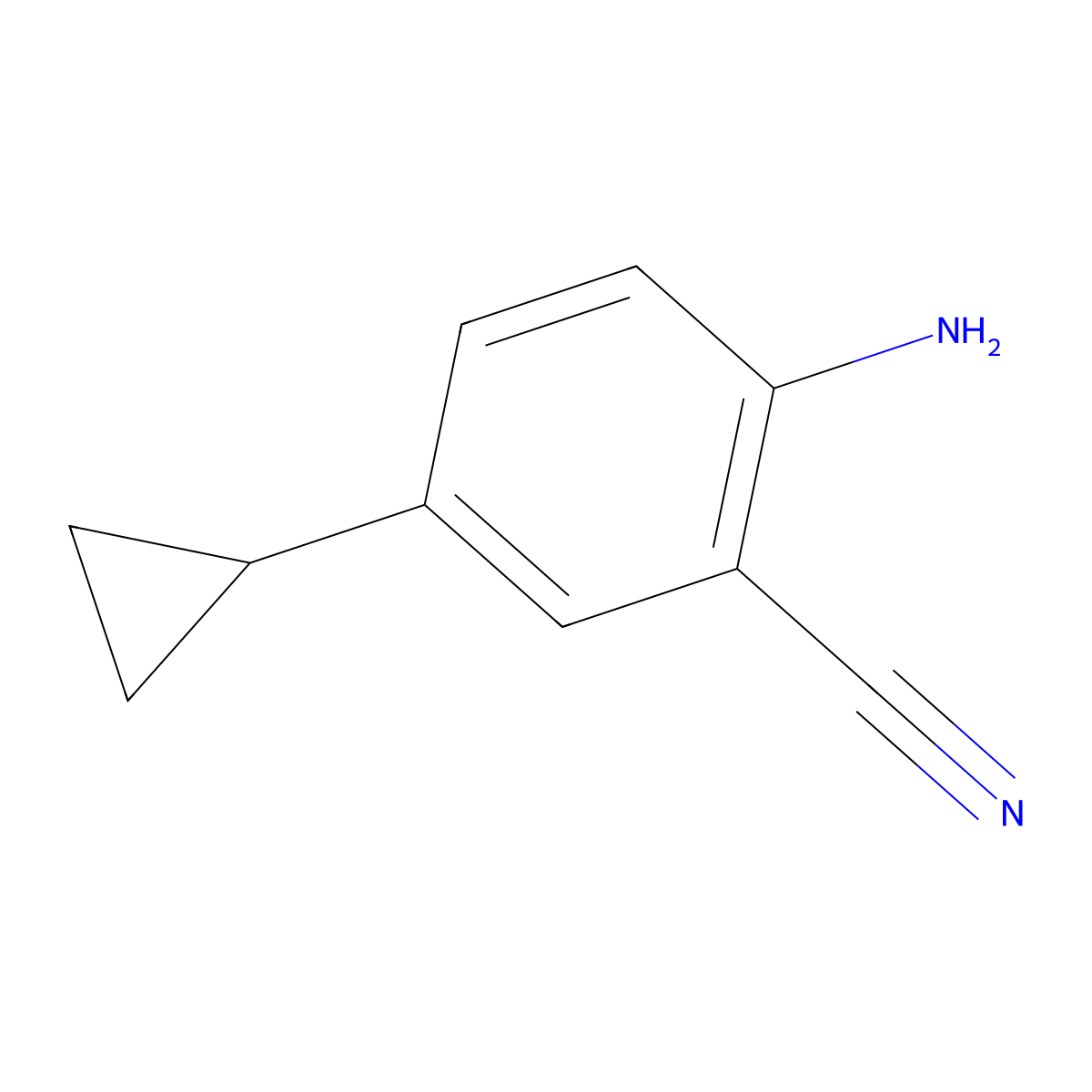 2-Amino-5-cyclopropylbenzonitrile molecular structure, CAS 660862-01-1