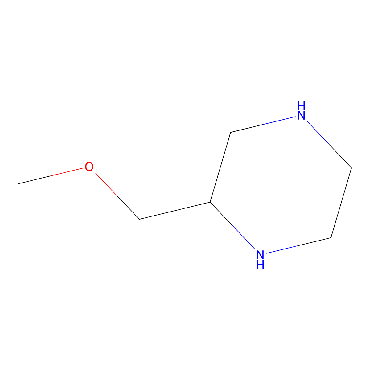 (R)-2-(methoxymethyl)piperazine molecular structure, CAS 660862-81-7