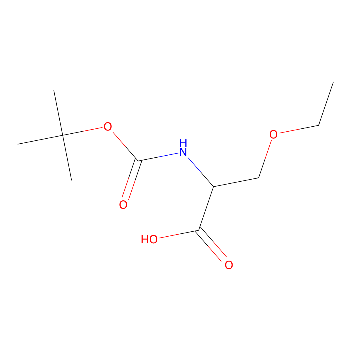 (2R)-2-{[(tert-butoxy)carbonyl]amino}-3-ethoxypropanoic acid molecular structure, CAS 660862-83-9