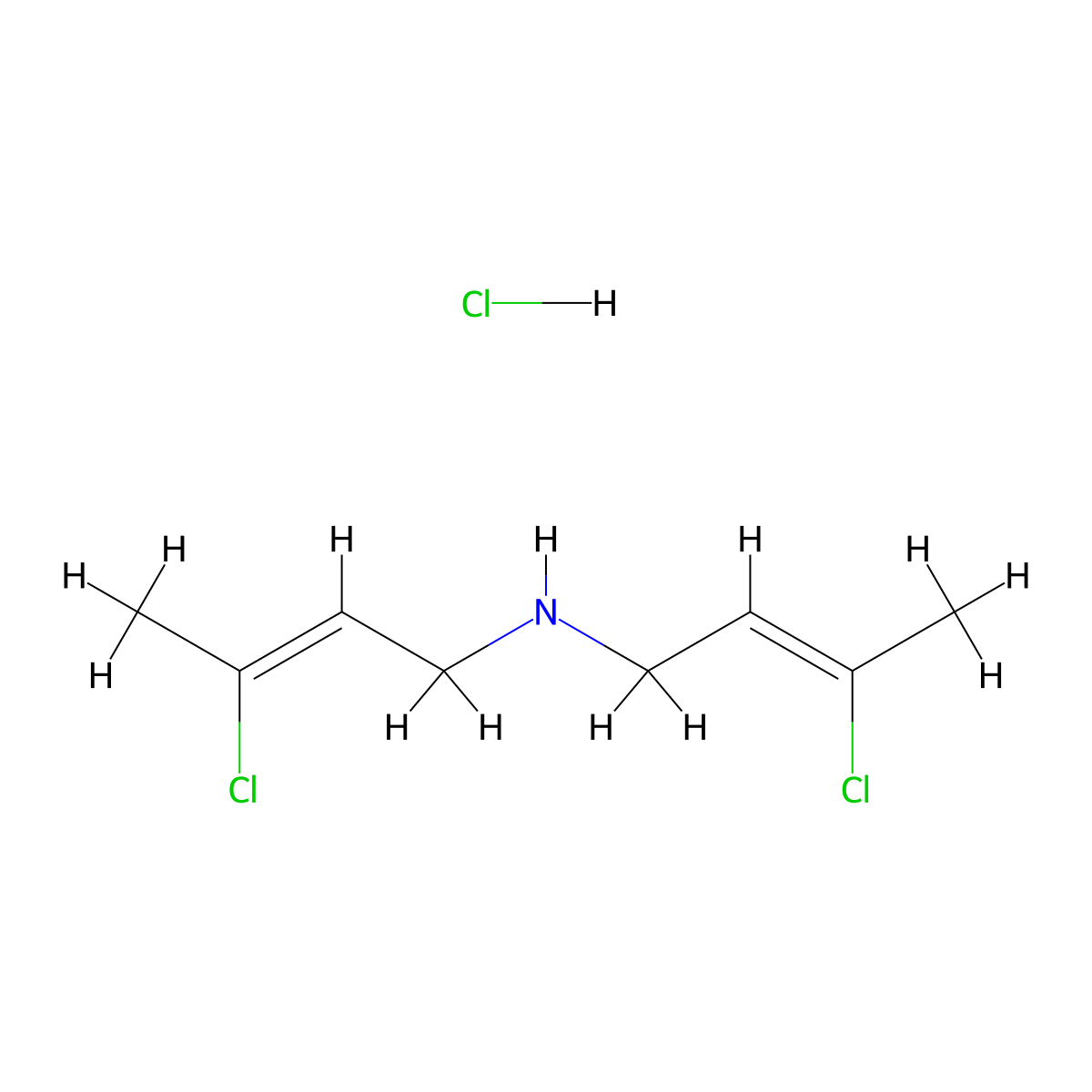 Bis-(3-chloro-but-2-enyl)-amine hydrochloride molecular structure, CAS 66087-36-3
