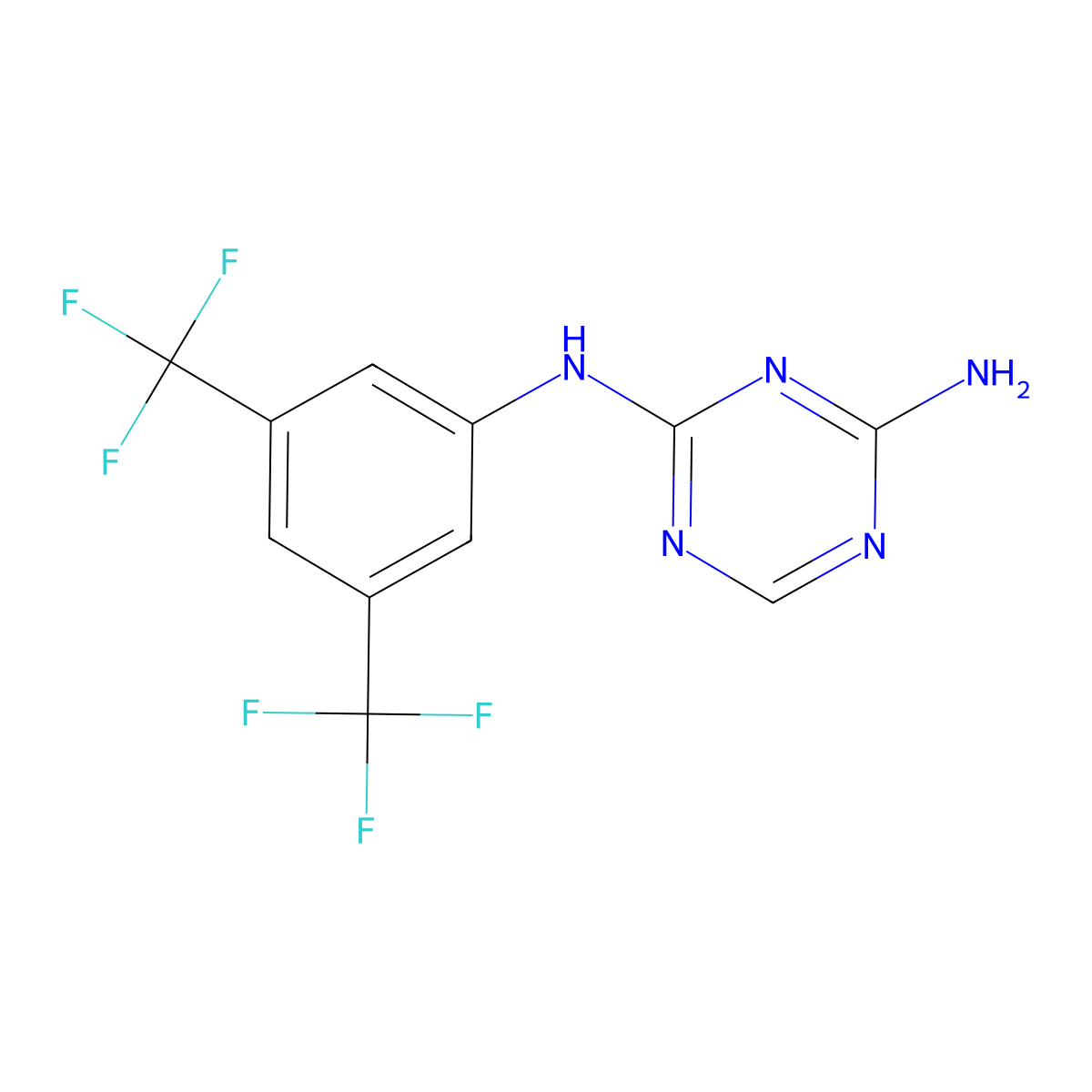 2-Amino-4-[3,5-bis(trifluoromethyl)phenyl]amino-1,3,5-triazine molecular structure, CAS 66088-50-4