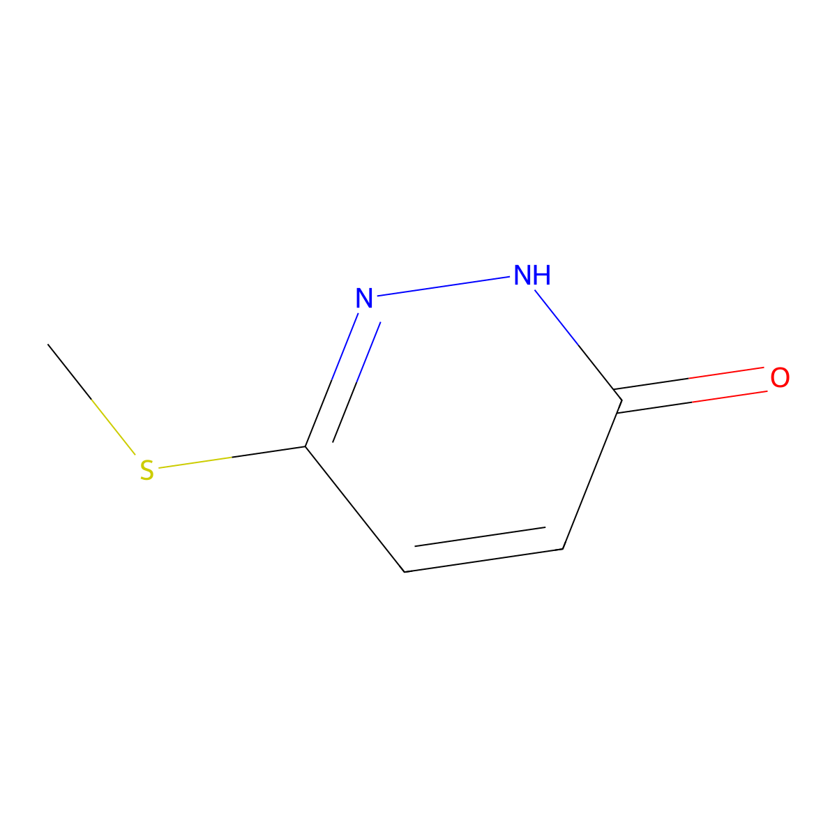 6-(Methylsulfanyl)-2,3-dihydropyridazin-3-one molecular structure, CAS 66089-72-3