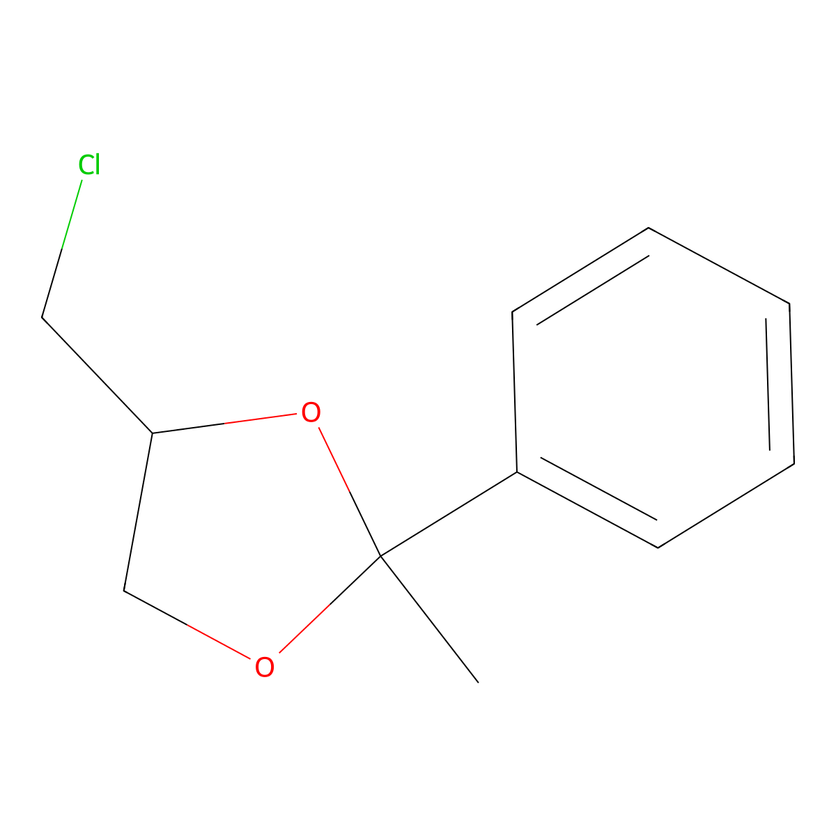 4-(Chloromethyl)-2-methyl-2-phenyl-1,3-dioxolane molecular structure, CAS 66089-98-3