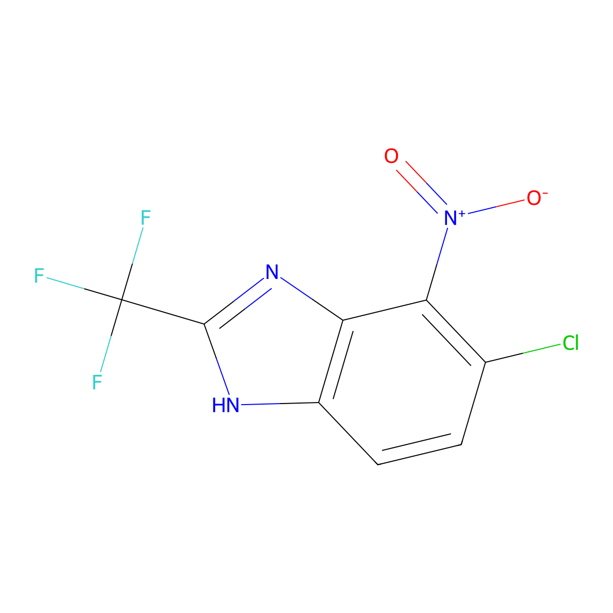 Benzimidazole, 5-chloro-4-nitro-2-(trifluoromethyl)- molecular structure, CAS 6609-39-8