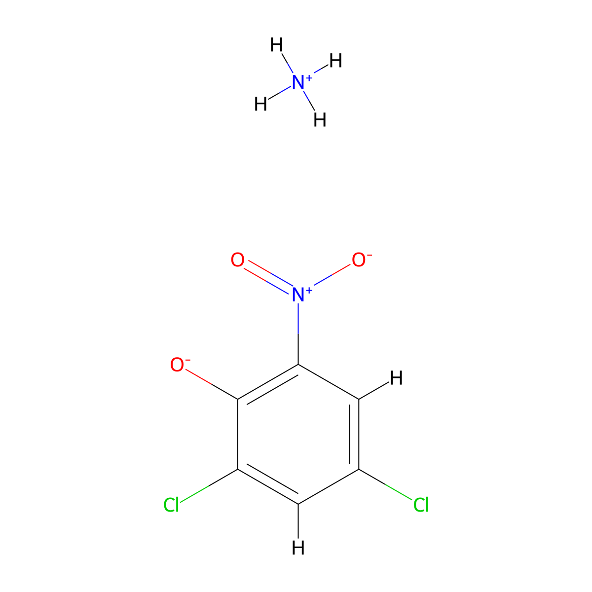 2,4-Dichloro-6-nitrophenol ammonium molecular structure, CAS 6609-49-0