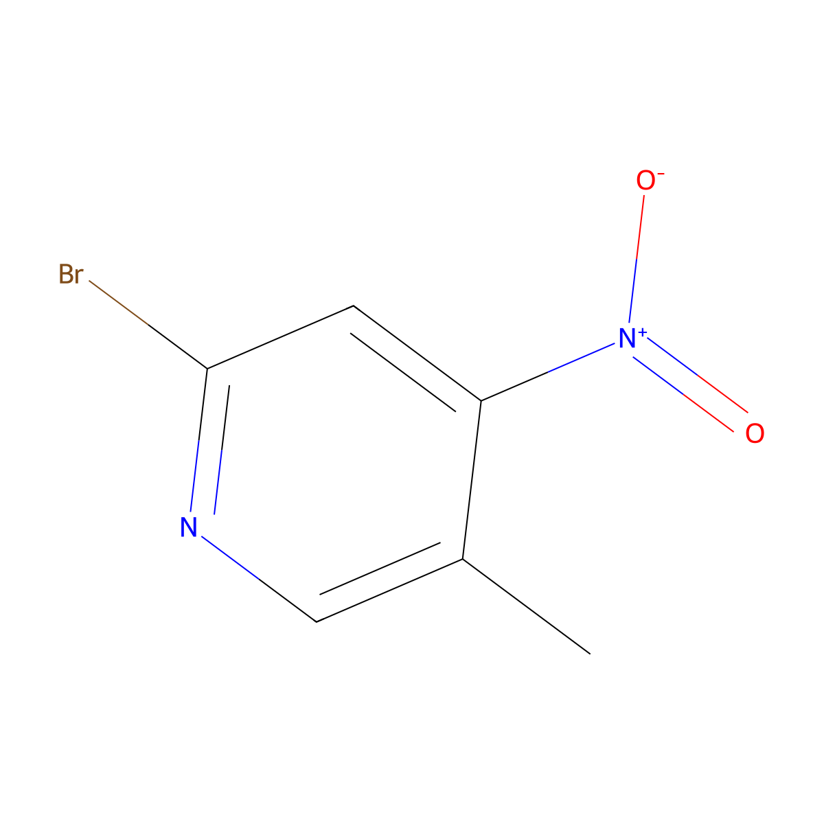 2-Bromo-5-methyl-4-nitropyridine molecular structure, CAS 66092-62-4