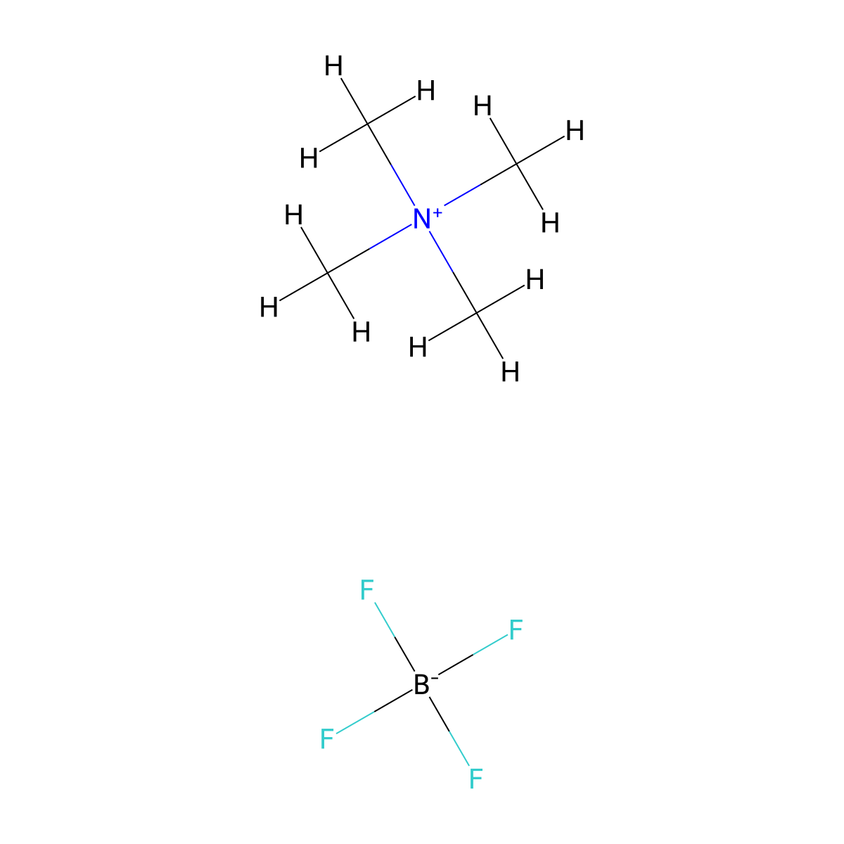 Tetramethylammonium tetrafluoroborate molecular structure, CAS 661-36-9
