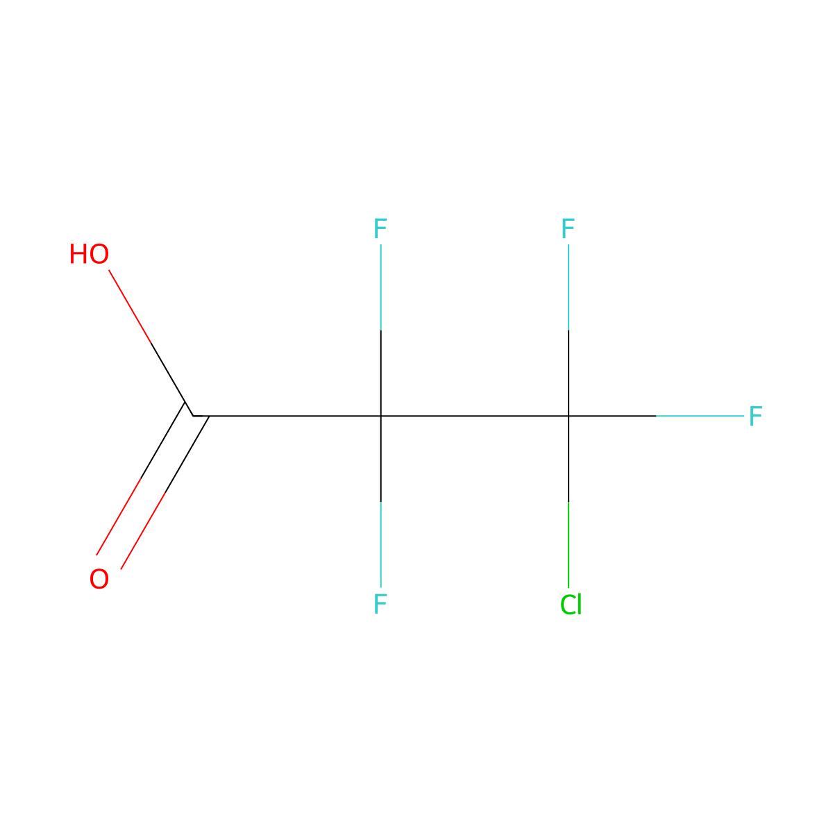 3-Chloro-2,2,3,3-tetrafluoropropanoic acid molecular structure, CAS 661-82-5