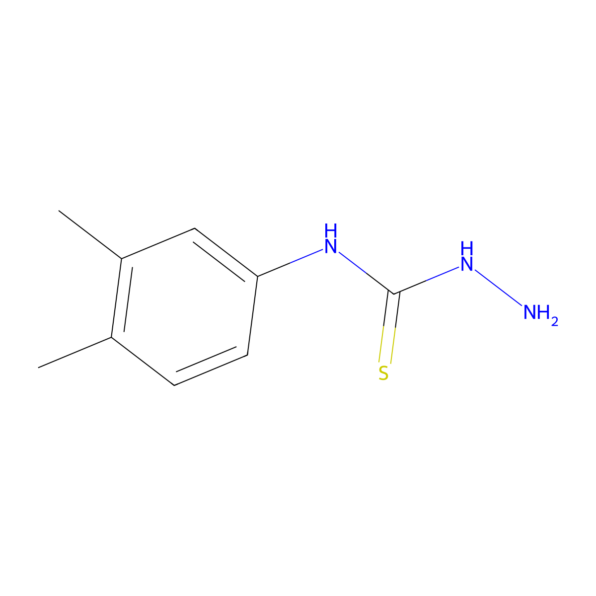 4-(3,4-Xylyl)-3-thiosemicarbazide molecular structure, CAS 6610-33-9