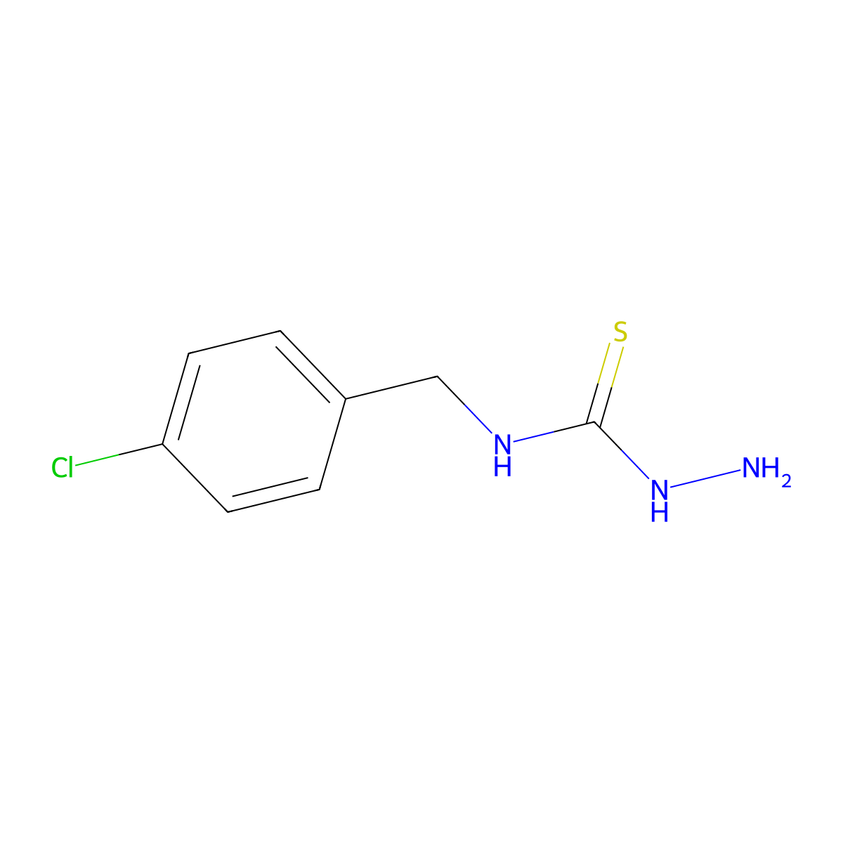 N-(4-chlorobenzyl)hydrazinecarbothioamide molecular structure, CAS 6610-36-2