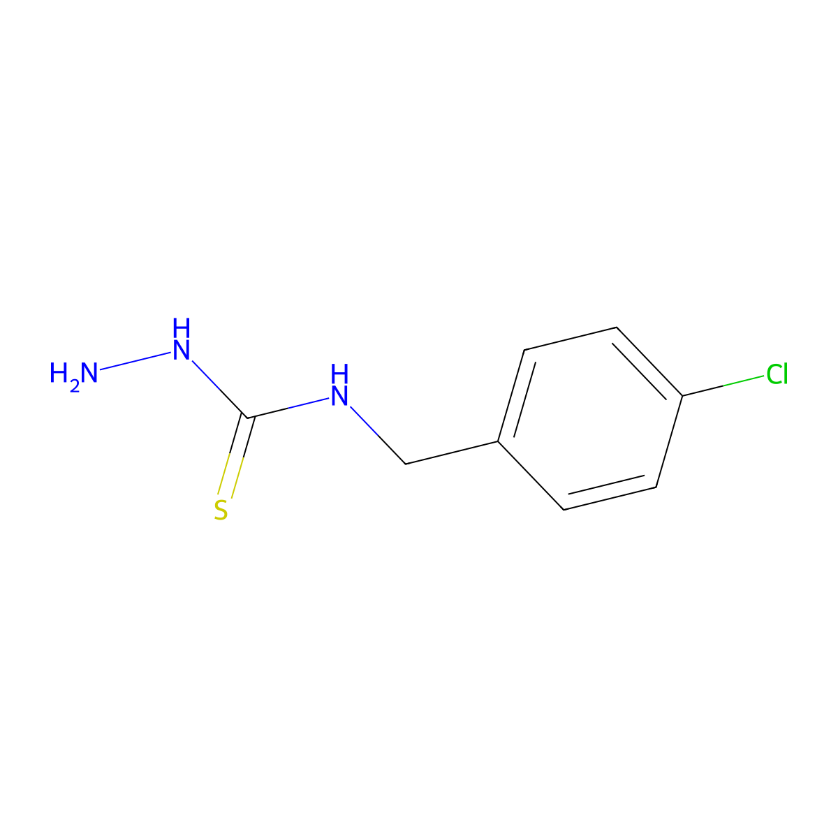 N-(4-chlorobenzyl)hydrazinecarbothioamide molecular structure, CAS 6610-36-2