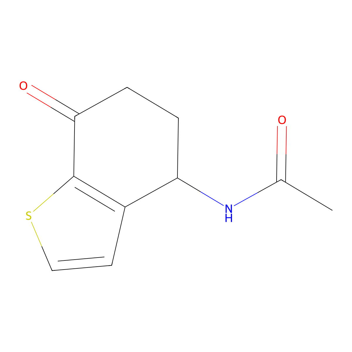 Acetamide, N-(4,5,6,7-tetrahydro-7-oxobenzo[b]thien-4-yl)- molecular structure, CAS 66104-32-3