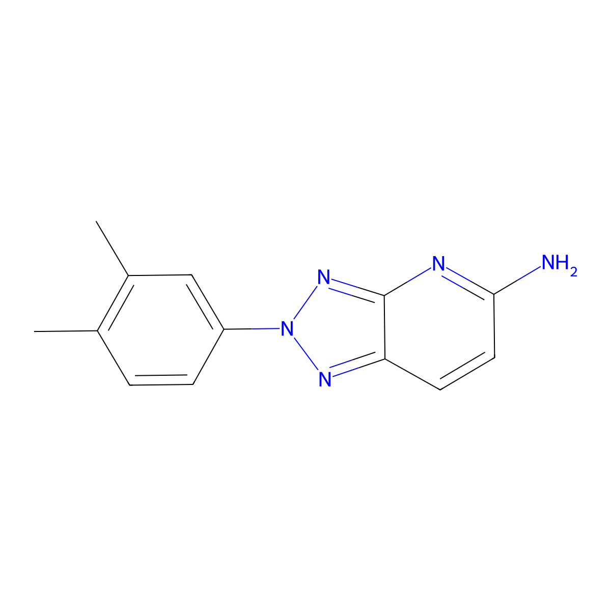 2H-1,2,3-Triazolo(4,5-b)pyridin-5-amine, 2-(3,4-dimethylphenyl)- molecular structure, CAS 66104-44-7