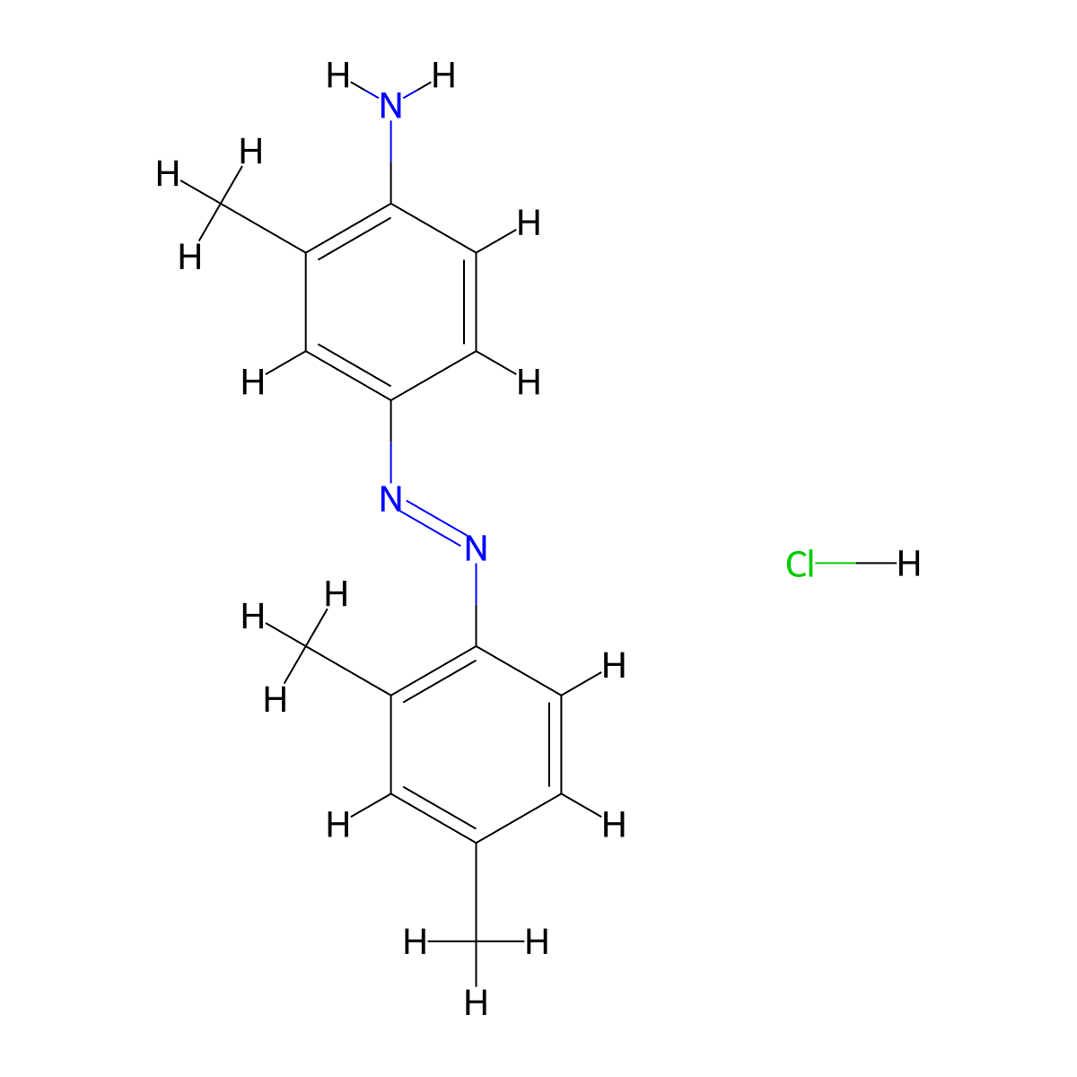 Benzenamine, 4-(2-(2,4-dimethylphenyl)diazenyl)-2-methyl-, hydrochloride (1:1) molecular structure, CAS 66104-53-8
