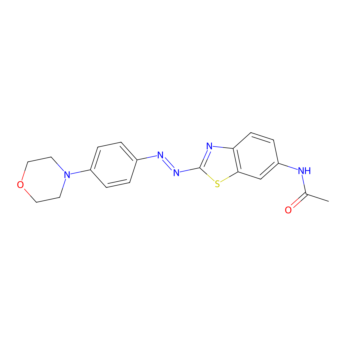N-[2-[2-[4-(4-Morpholinyl)phenyl]diazenyl]-6-benzothiazolyl]acetamide molecular structure, CAS 66104-63-0