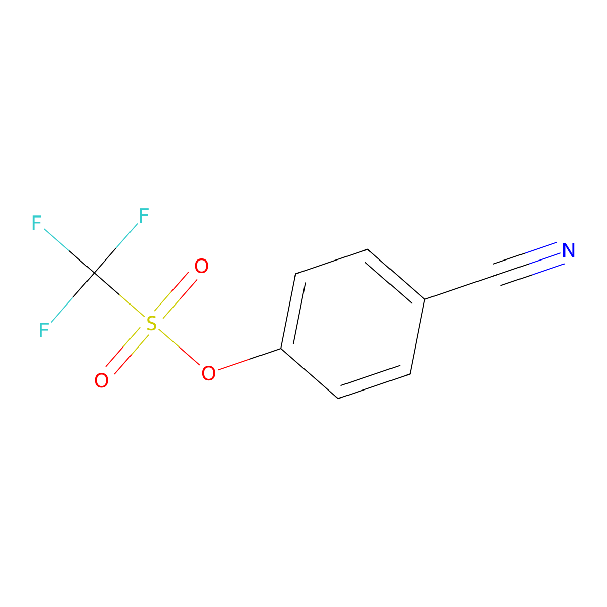4-Cyanophenyl trifluoromethanesulfonate molecular structure, CAS 66107-32-2