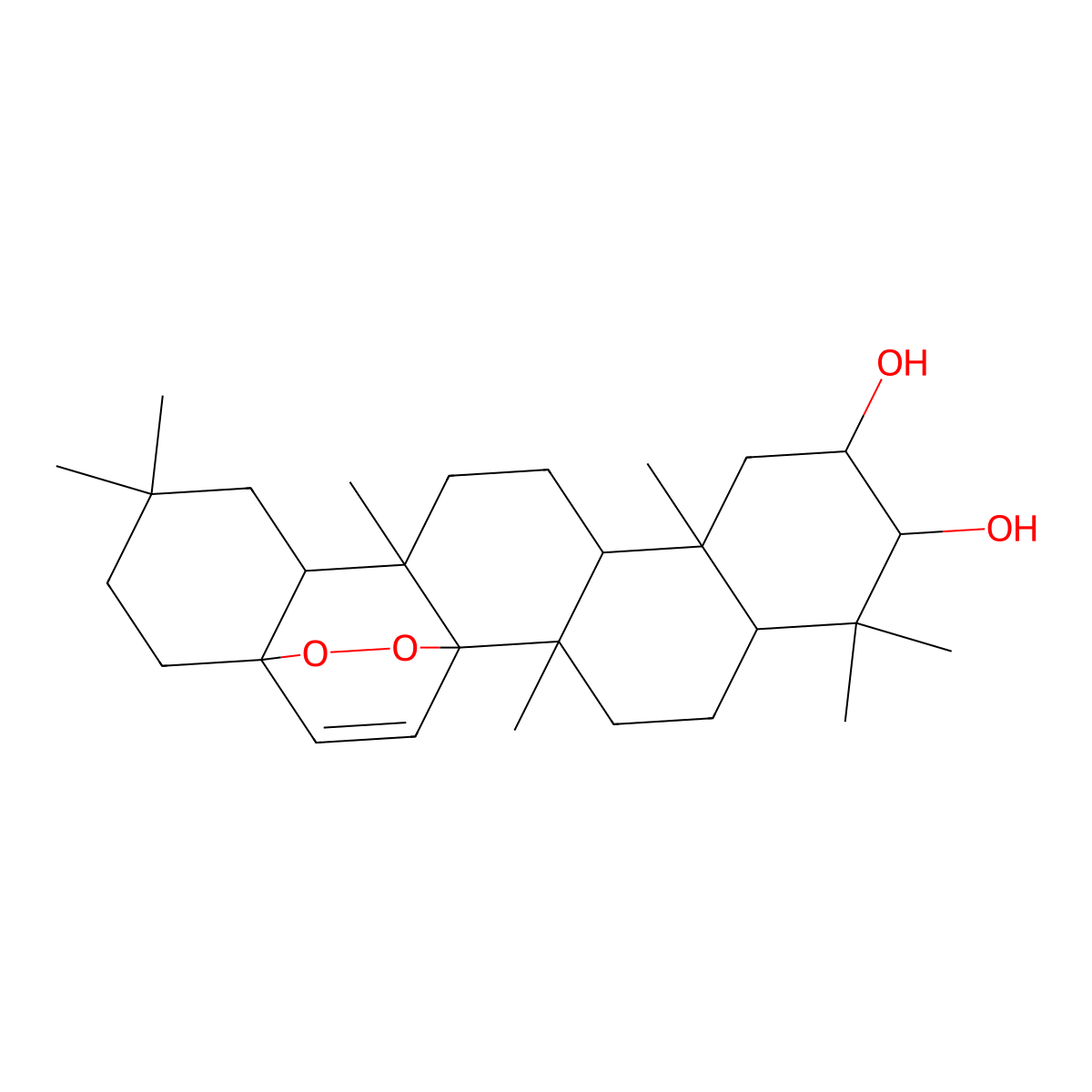 Baccatin molecular structure, CAS 66107-60-6
