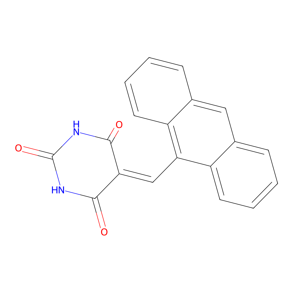 5-(9-Anthracenylmethylene)barbituric acid molecular structure, CAS 66108-42-7