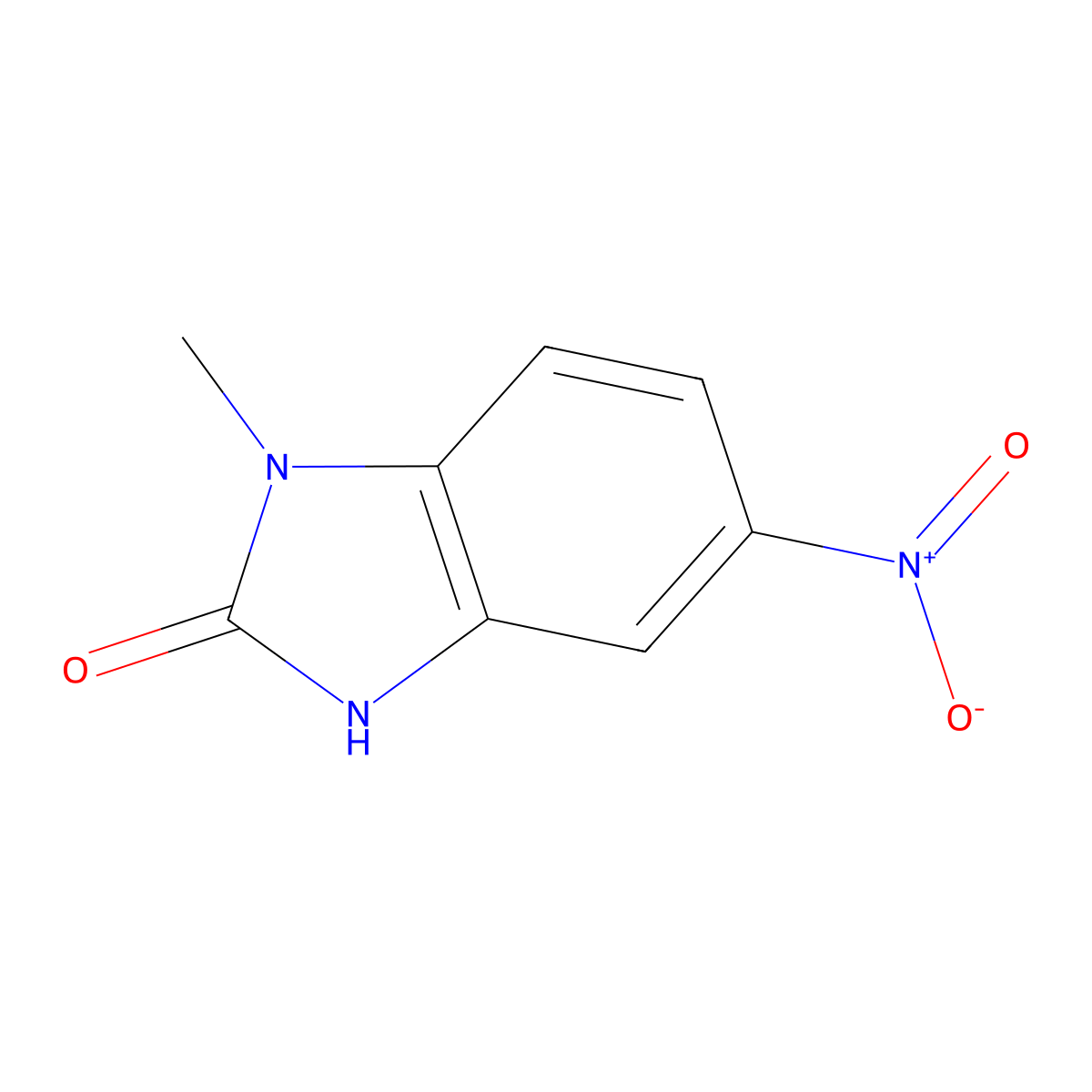 1-methyl-5-nitro-2,3-dihydro-1H-1,3-benzodiazol-2-one molecular structure, CAS 66108-85-8