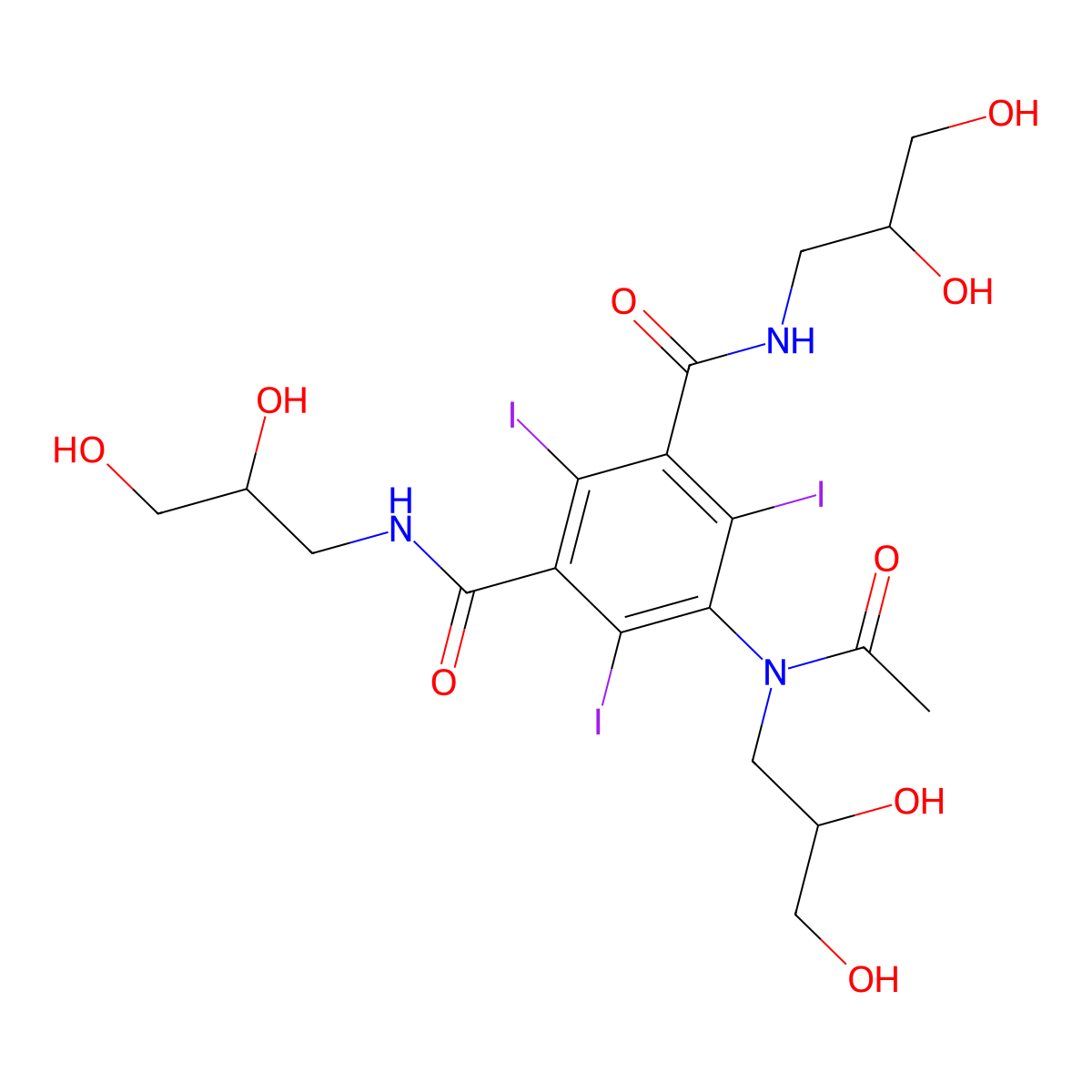 Iohexol molecular structure, CAS 66108-95-0