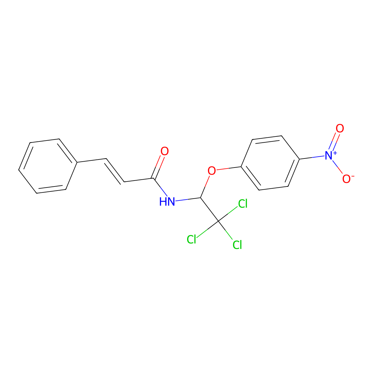 3-phenyl-N-[2,2,2-trichloro-1-(4-nitrophenoxy)ethyl]prop-2-enamide molecular structure, CAS 6611-64-9