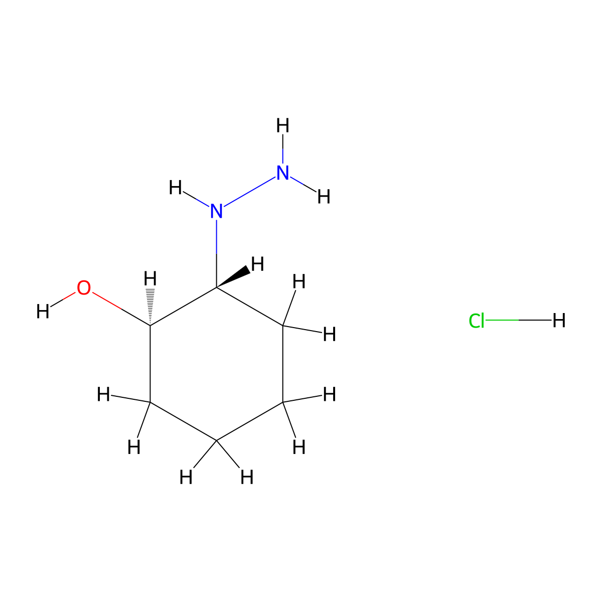 trans-2-Hydrazinocyclohexanol hydrochloride molecular structure, CAS 6611-66-1