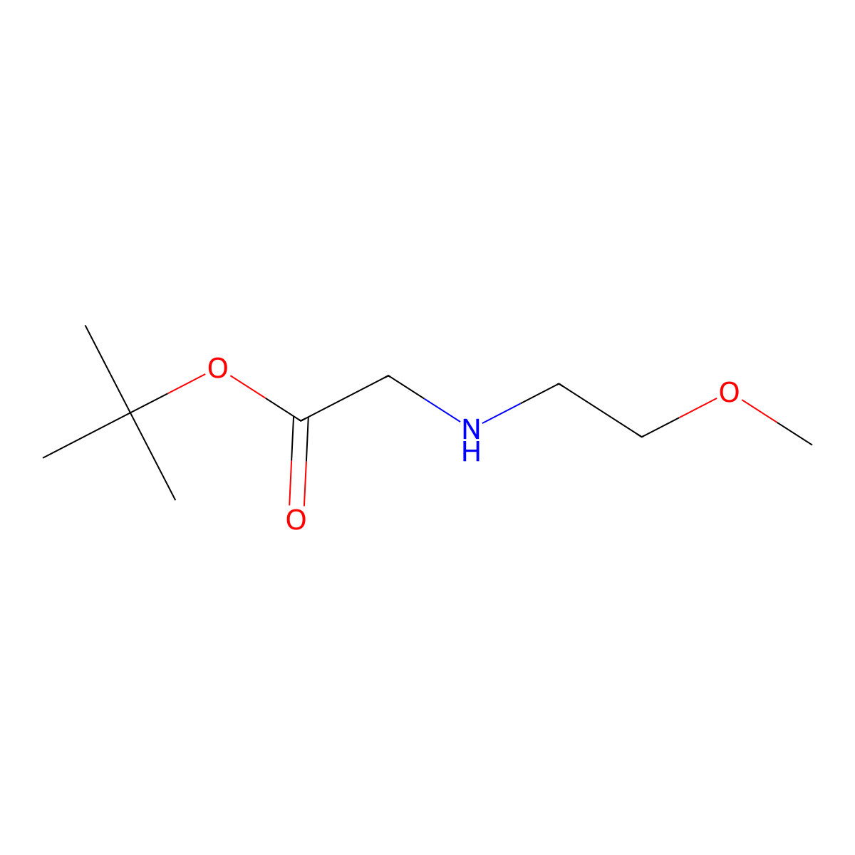 Tert-butyl 2-((2-methoxyethyl)amino)acetate molecular structure, CAS 66116-13-0