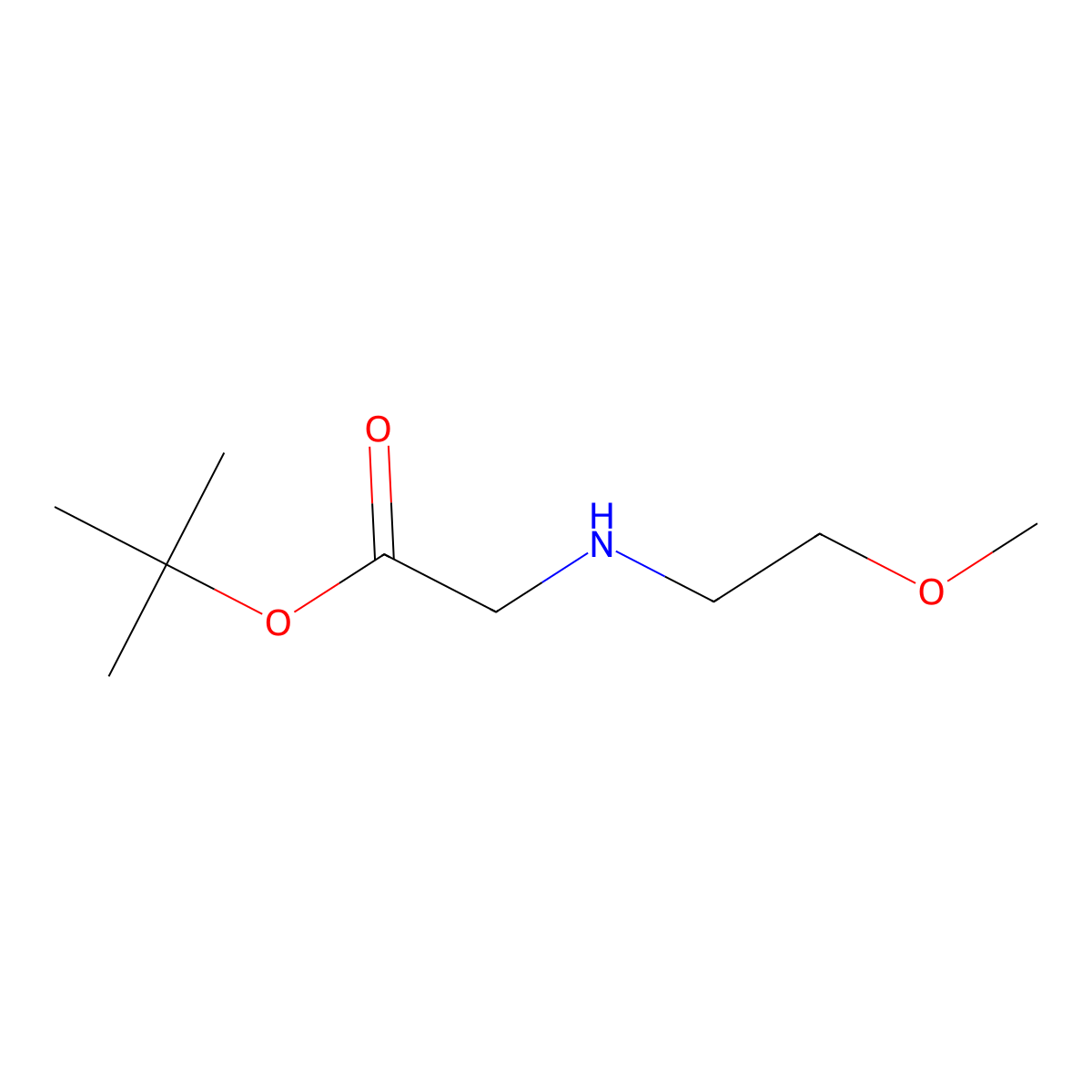 Tert-butyl 2-((2-methoxyethyl)amino)acetate molecular structure, CAS 66116-13-0