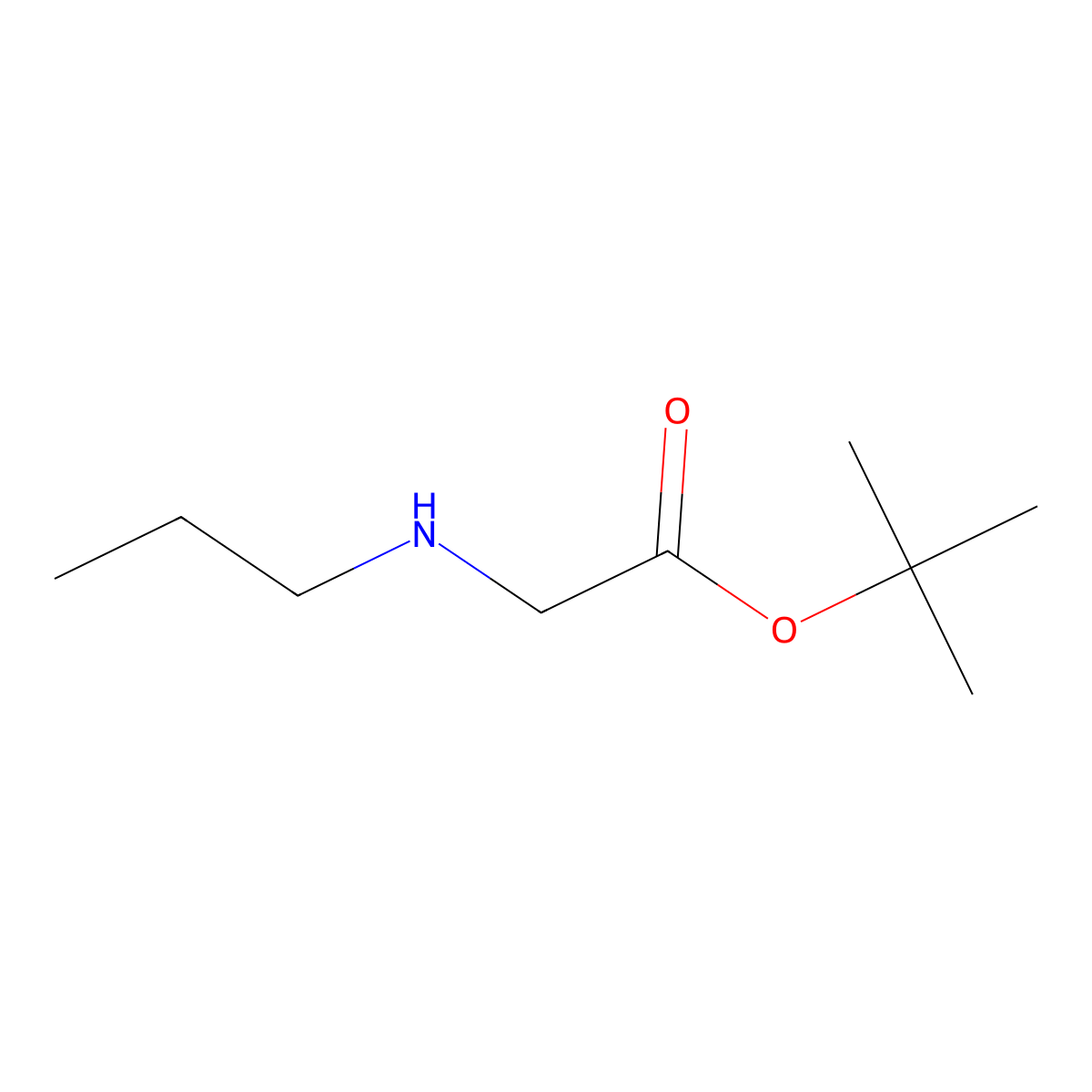 Tert-butyl 2-(propylamino)acetate molecular structure, CAS 66116-14-1