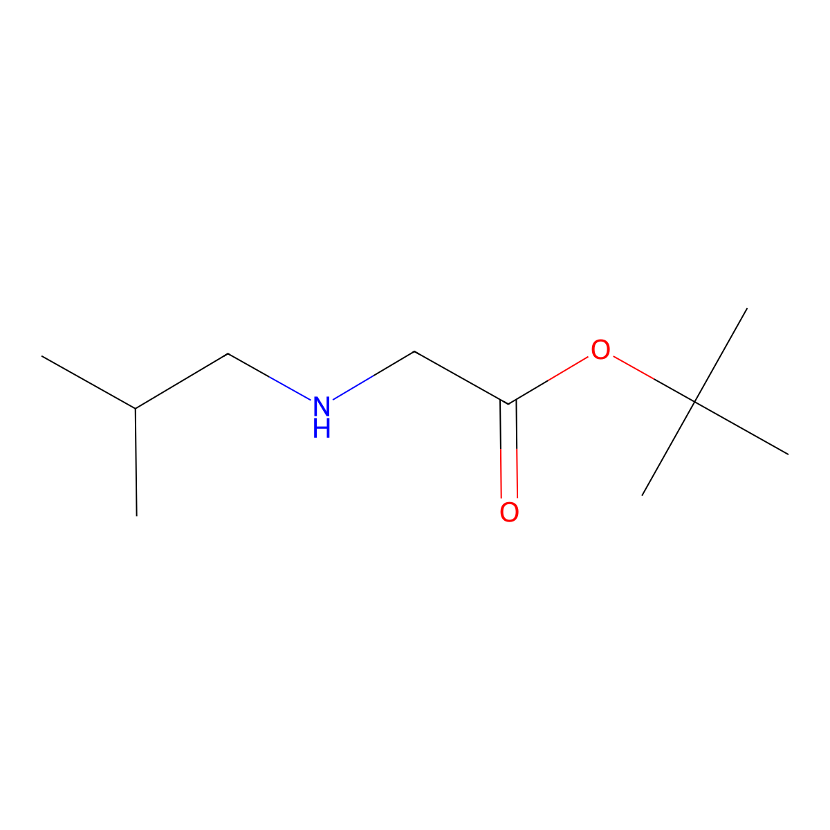 Tert-butyl 2-[(2-methylpropyl)amino]acetate molecular structure, CAS 66116-15-2