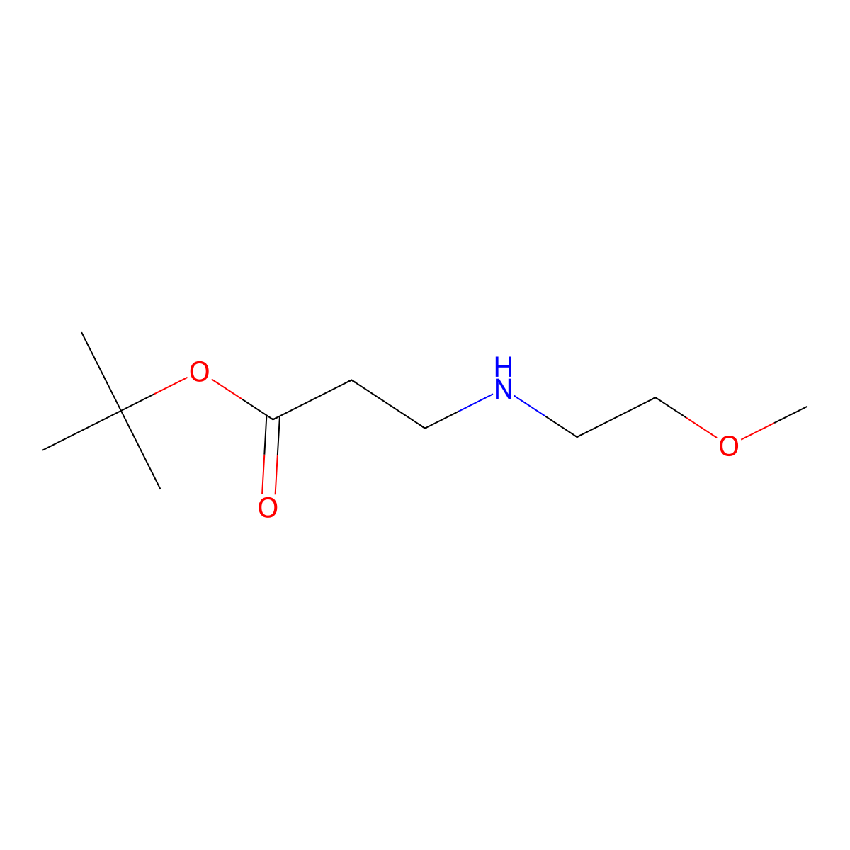 Tert-butyl 3-((2-methoxyethyl)amino)propanoate molecular structure, CAS 66116-20-9
