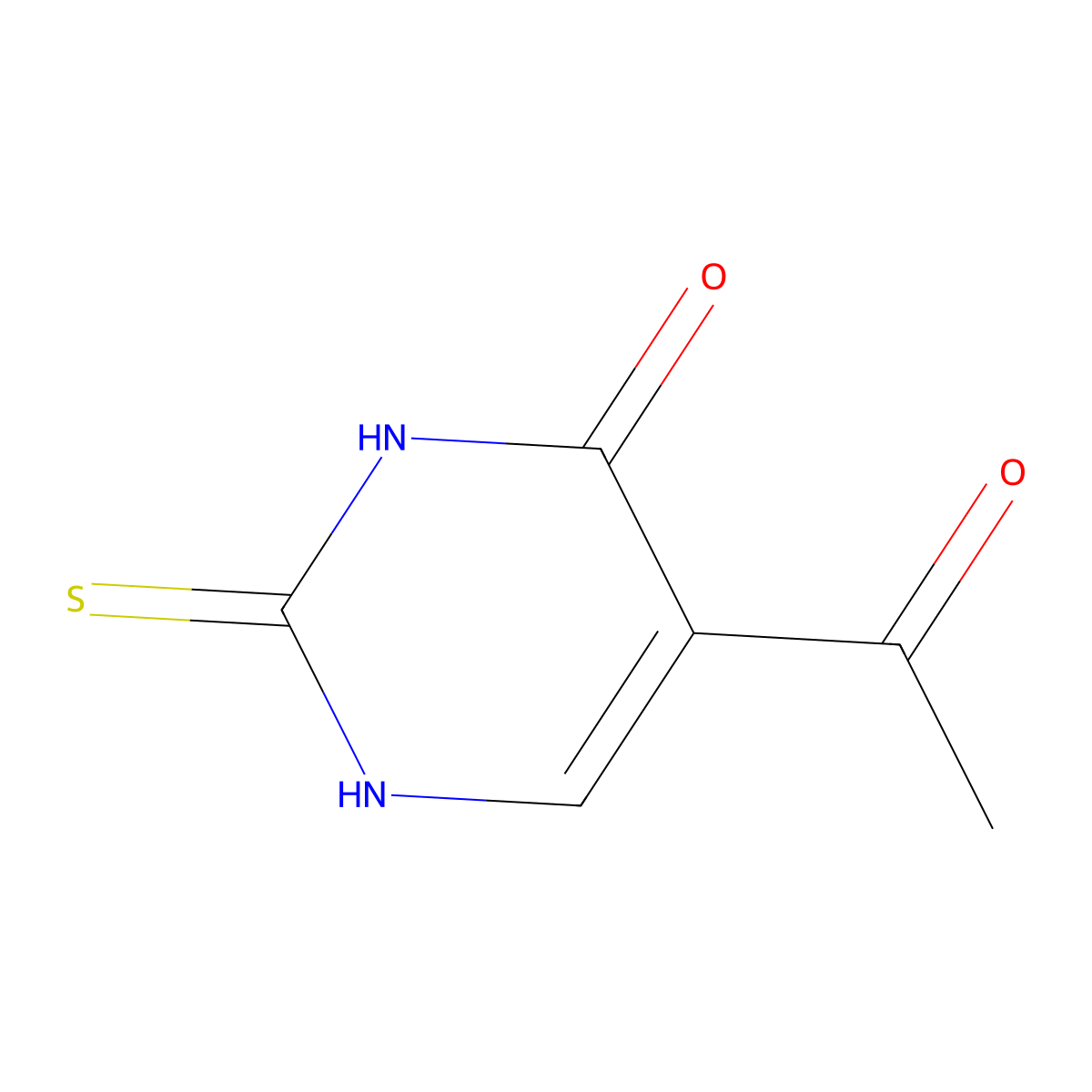5-Acetyl-2-sulfanylidene-2,3-dihydropyrimidin-4(1H)-one molecular structure, CAS 66116-80-1
