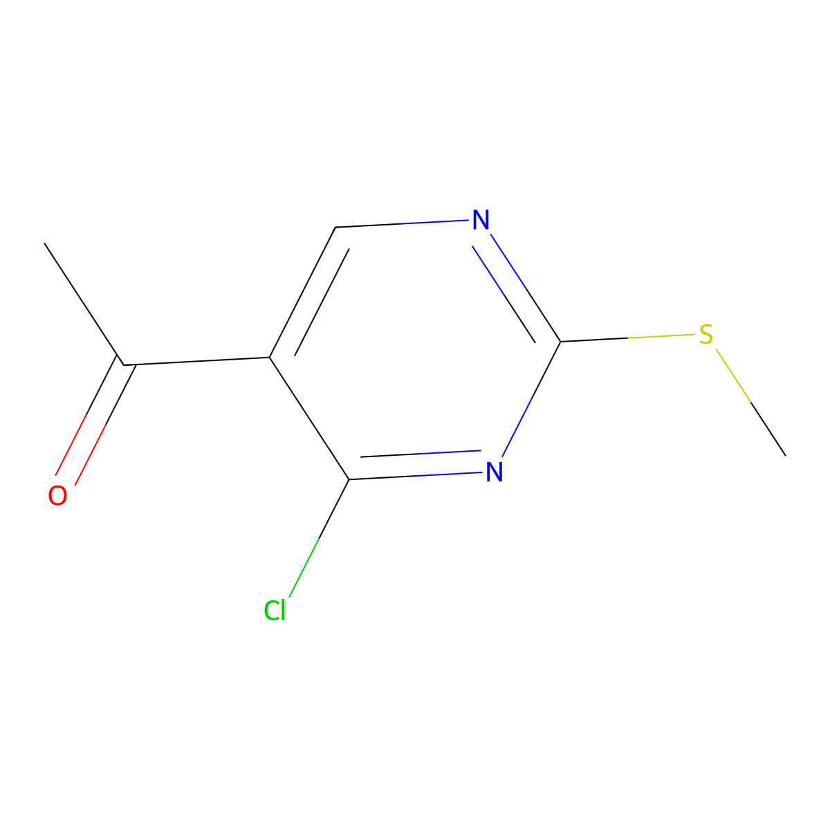 1-(4-Chloro-2-(methylthio)pyrimidin-5-yl)ethanone molecular structure, CAS 66116-82-3