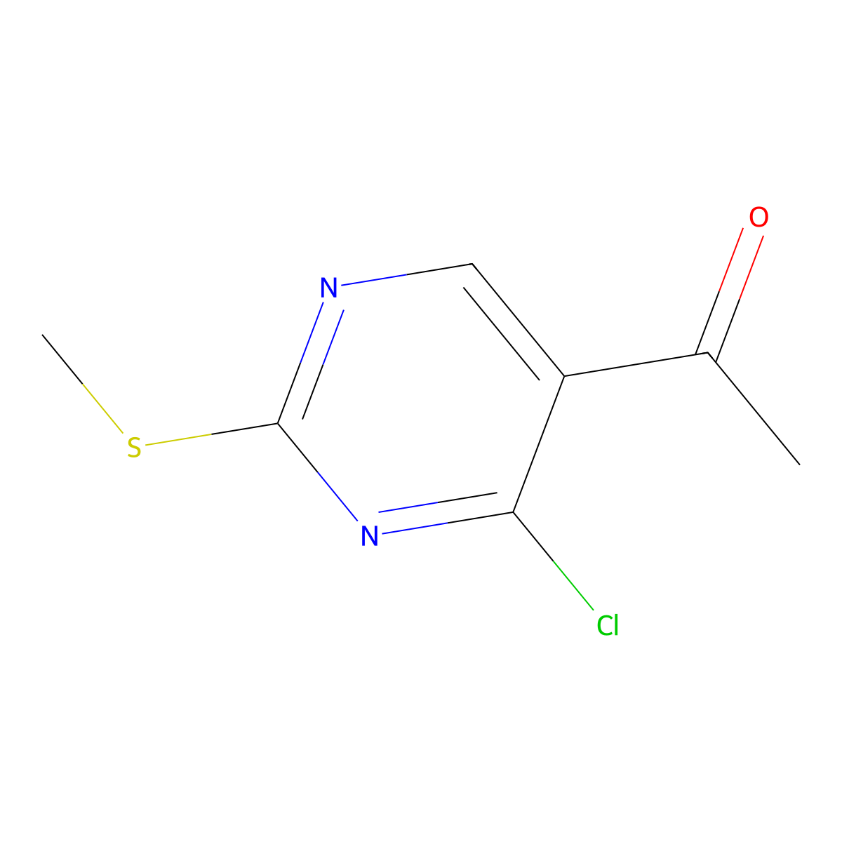 1-(4-Chloro-2-(methylthio)pyrimidin-5-yl)ethanone molecular structure, CAS 66116-82-3