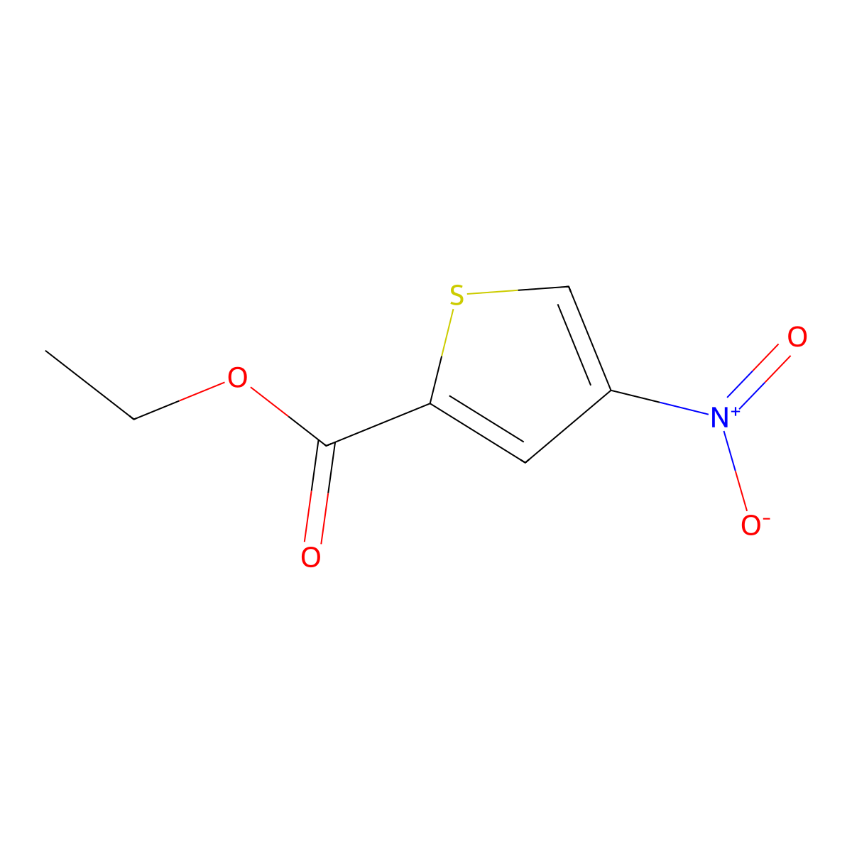 Ethyl 4-nitrothiophene-2-carboxylate molecular structure, CAS 66117-32-6