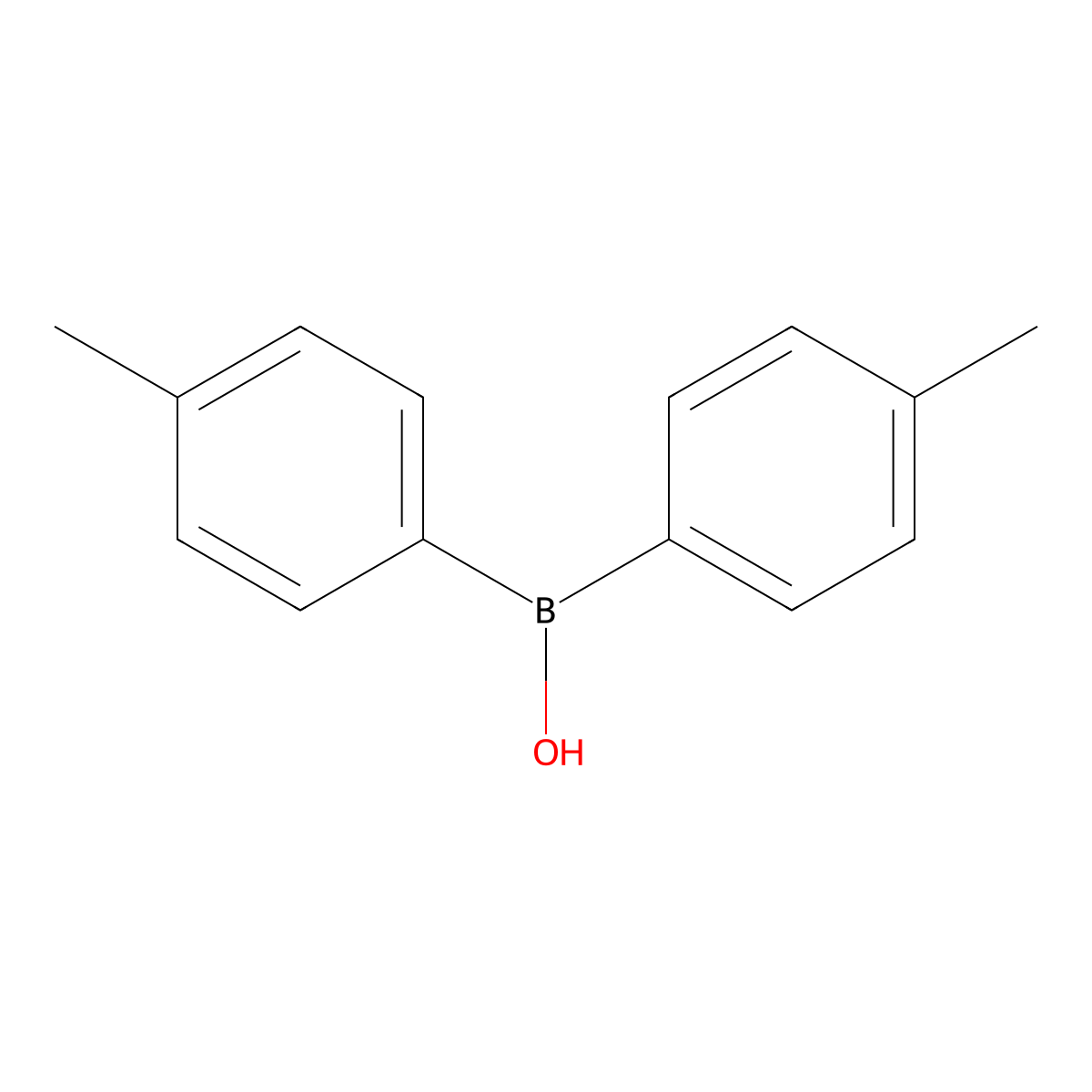 Bis(4-methylphenyl)borinic acid molecular structure, CAS 66117-64-4