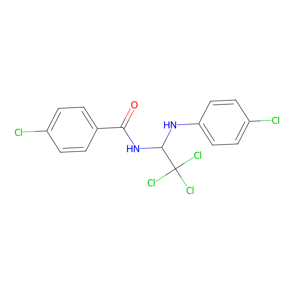 4-chloro-N-[2,2,2-trichloro-1-(4-chloroanilino)ethyl]benzamide molecular structure, CAS 6612-16-4