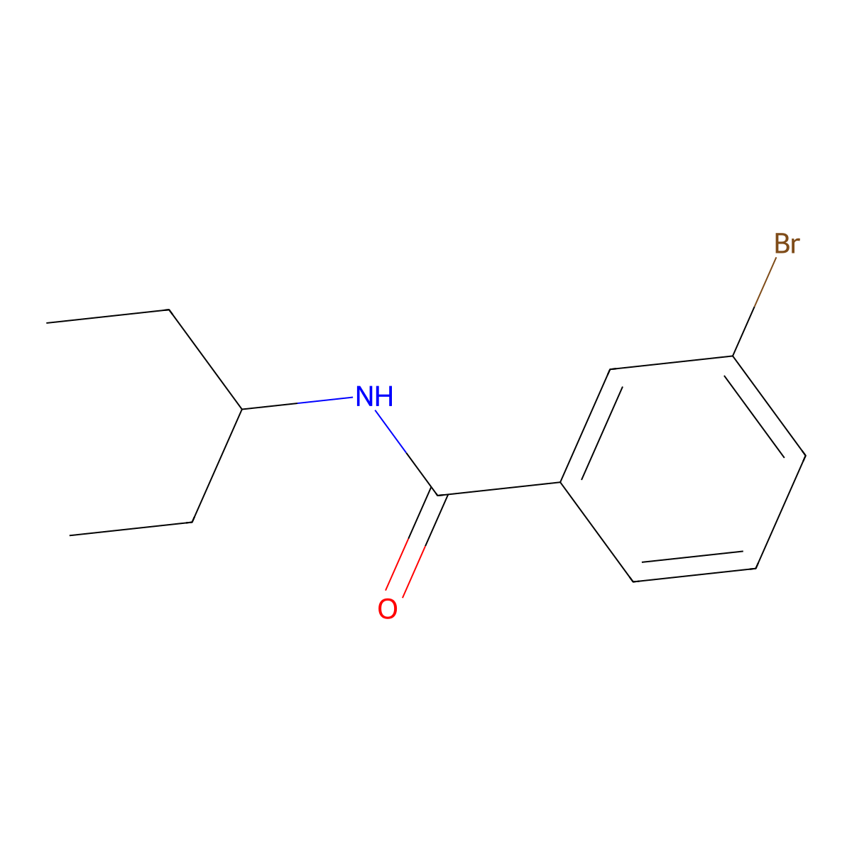 3-bromo-N-pentan-3-ylbenzamide molecular structure, CAS 6612-51-7